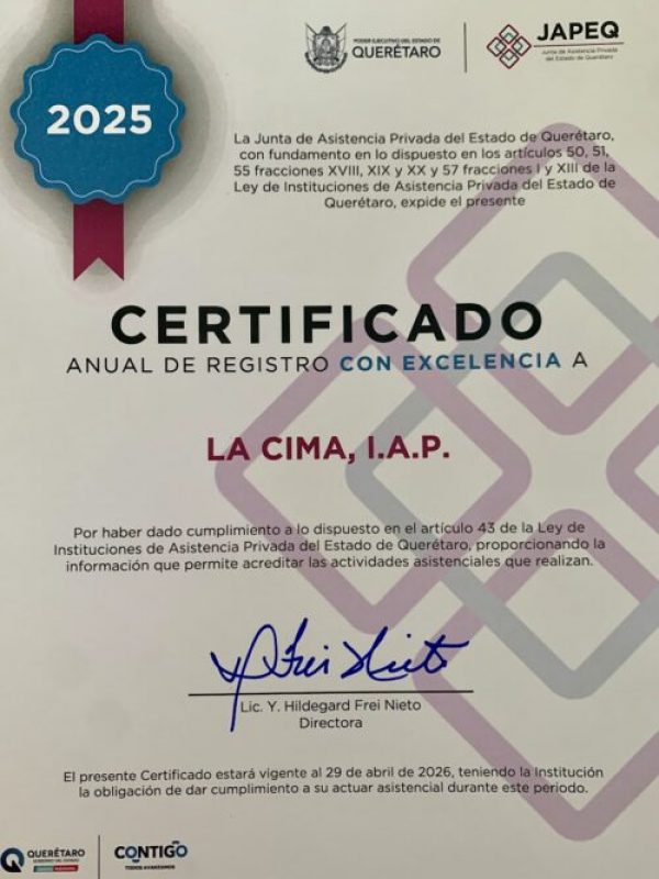 Certificado Anual de Registro 2025