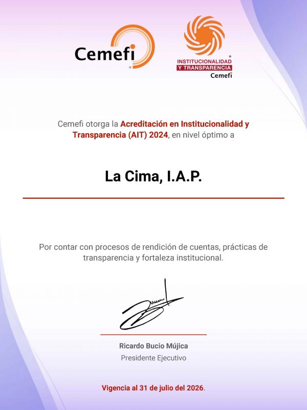 Diploma La Cima, I.A.P.